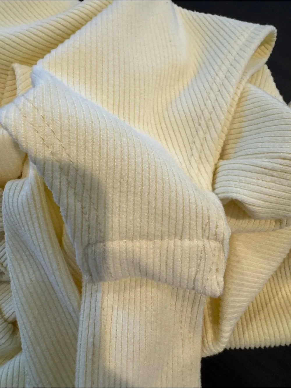 Girls' Strapless Ribbed One-Piece Bodysuit in Pale Yellow